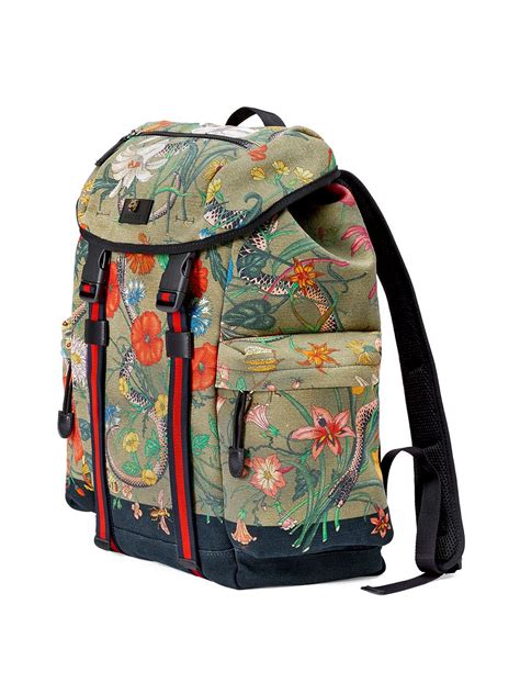 gucci floral snake backpack|More.